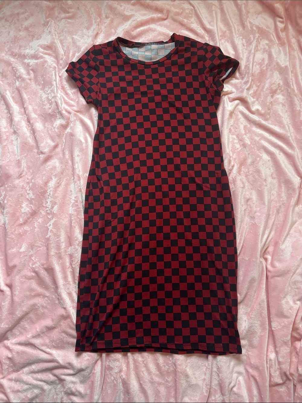 Red and Black Checkered Bodycon dress
